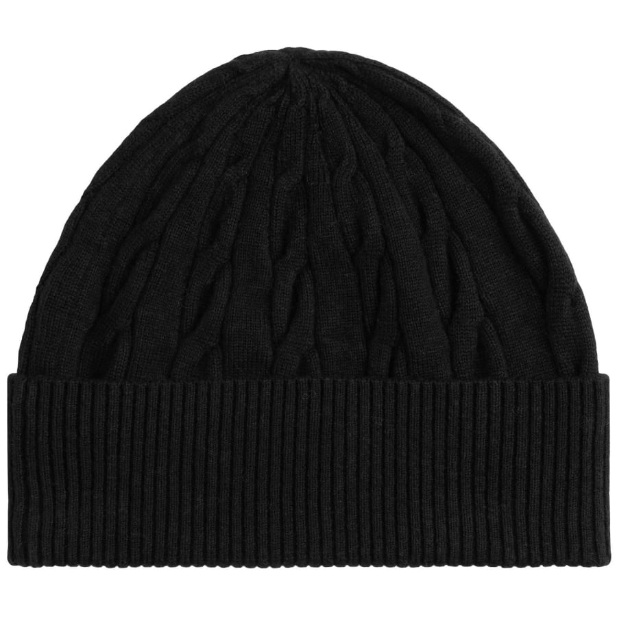 Image number 2 for Tommy Hilfiger Cable Knit Beanie Hat Black