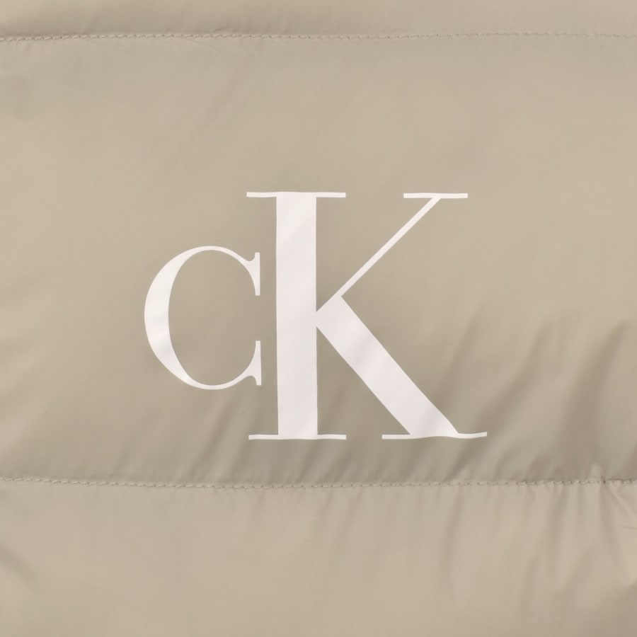 Image number 3 for Calvin Klein Jeans Logo Puffer Jacket Khaki