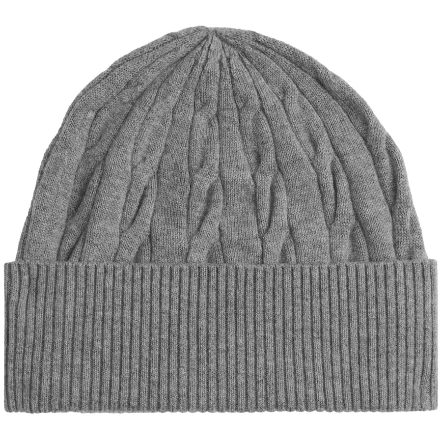 Image number 2 for Tommy Hilfiger Cable Knit Beanie Hat Grey