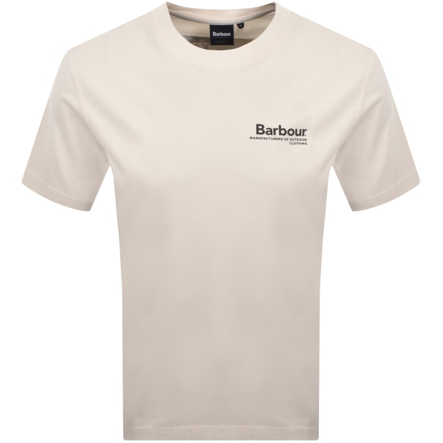 Image number 2 for Barbour Windfell Graphic T Shirt Beige