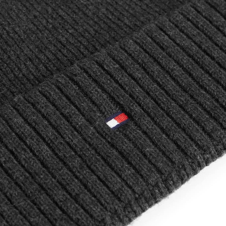 Image number 3 for Tommy Hilfiger Flag Beanie Hat Grey