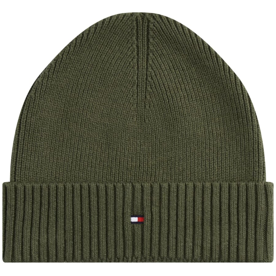 Image number 1 for Tommy Hilfiger Flag Beanie Hat Green