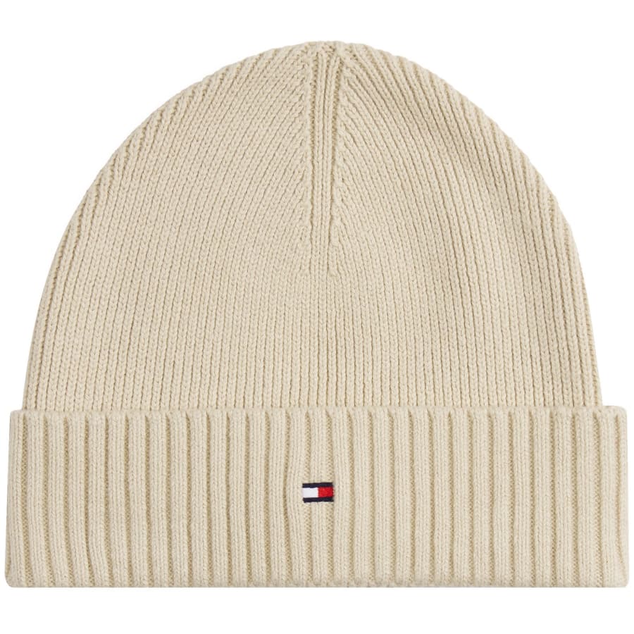 Image number 1 for Tommy Hilfiger Flag Beanie Hat Beige