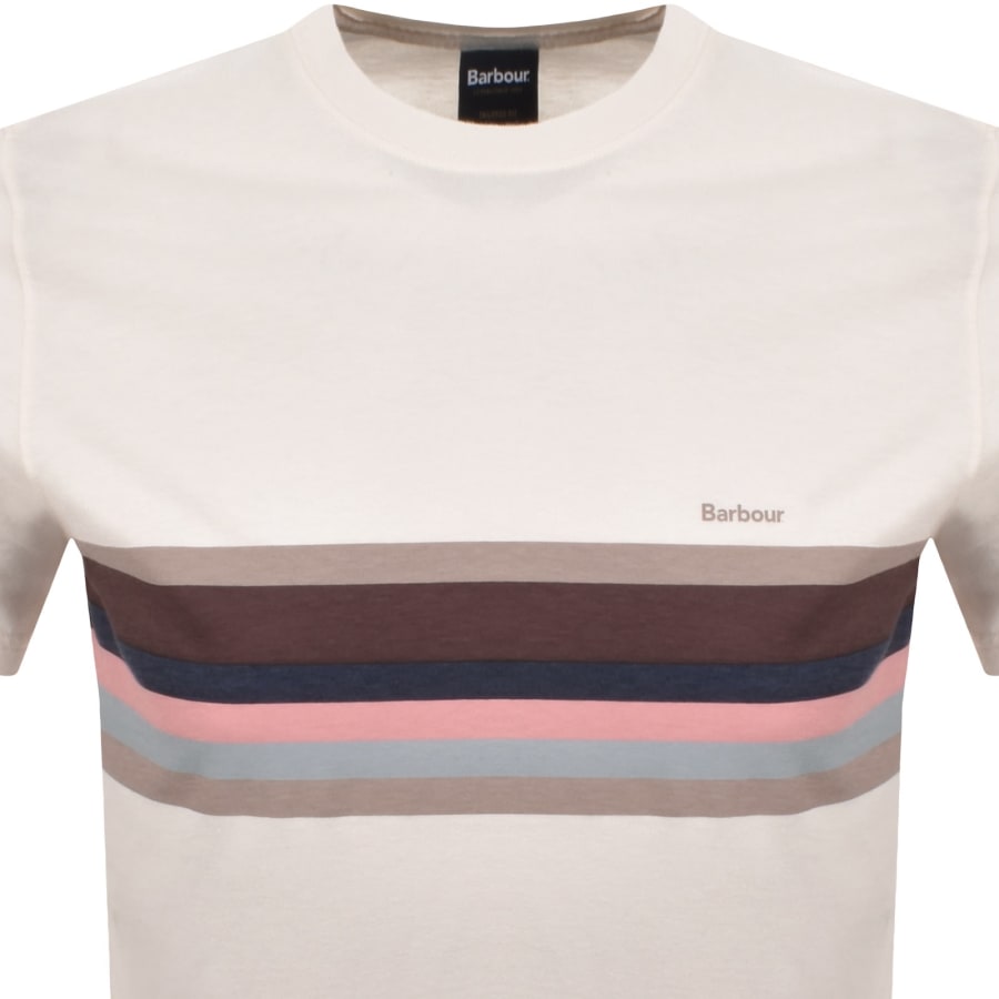 Image number 2 for Barbour Newsham Striped T Shirt Cream