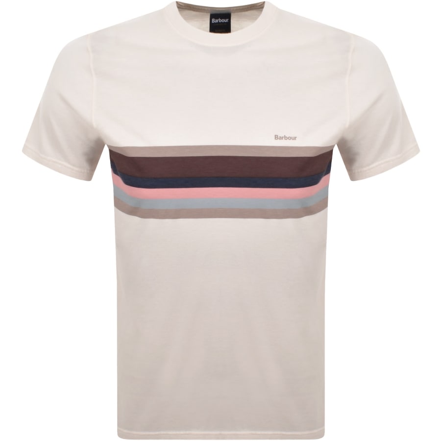 Image number 1 for Barbour Newsham Striped T Shirt Cream