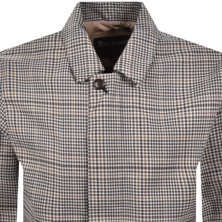 Image number 2 for Barbour Check Rokig Waterproof Jacket Beige