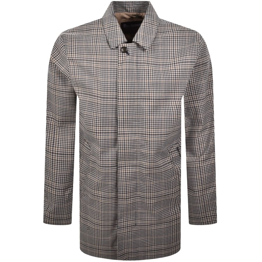Image number 1 for Barbour Check Rokig Waterproof Jacket Beige