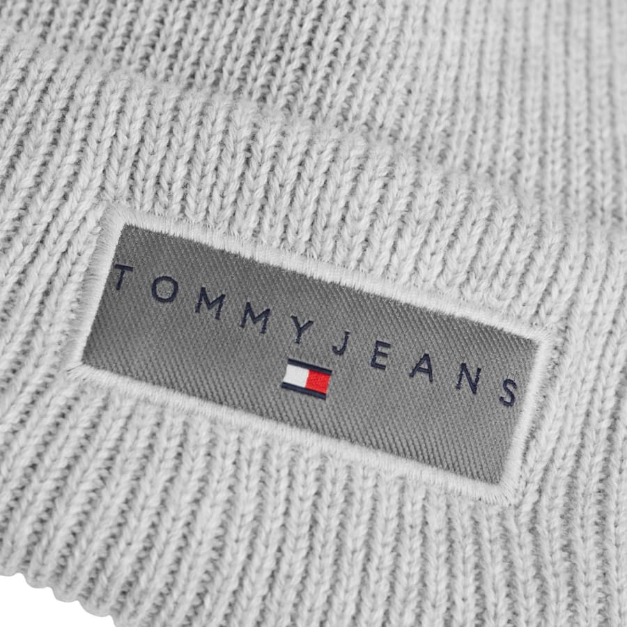 Image number 3 for Tommy Jeans Linear Beanie Hat Grey