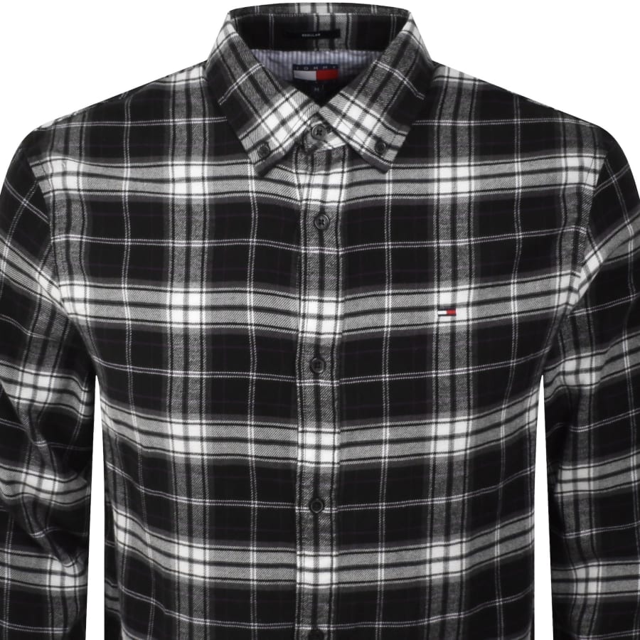 Image number 2 for Tommy Jeans Flannel Check Shirt Black