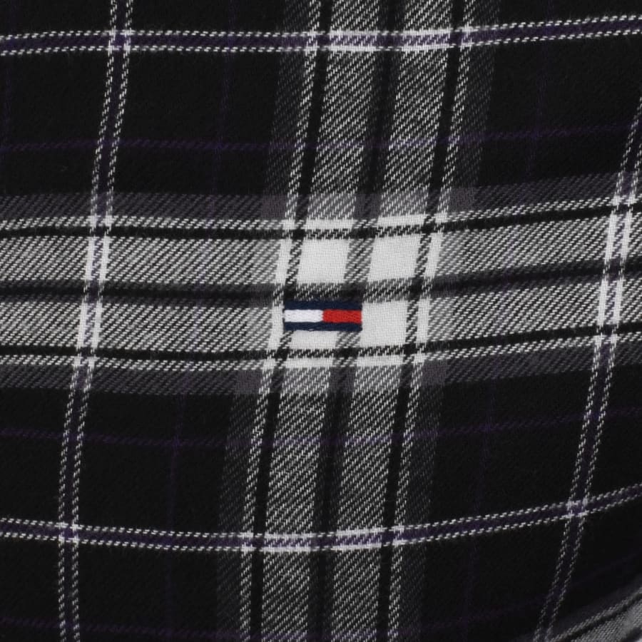 Image number 3 for Tommy Jeans Flannel Check Shirt Black