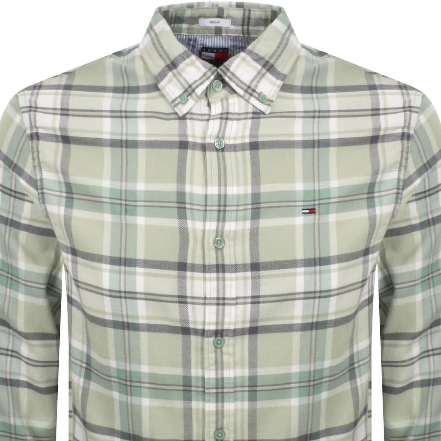 Image number 2 for Tommy Jeans Flannel Check Shirt Green