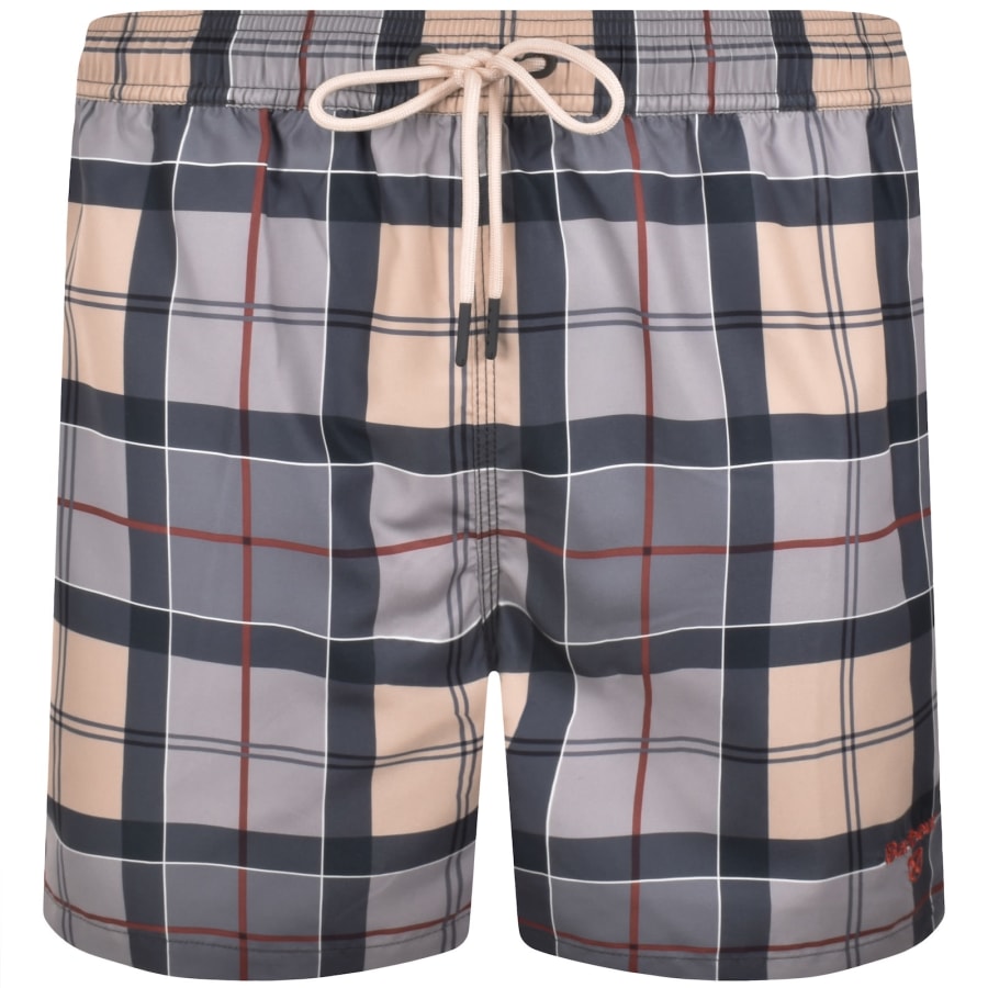 Image number 1 for Barbour Staple Tartan Swim Shorts Grey