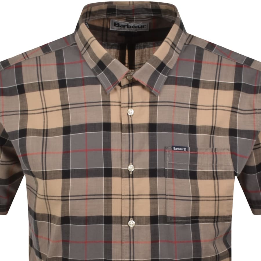 Image number 2 for Barbour Gordon Short Sleeved Shirt Beige