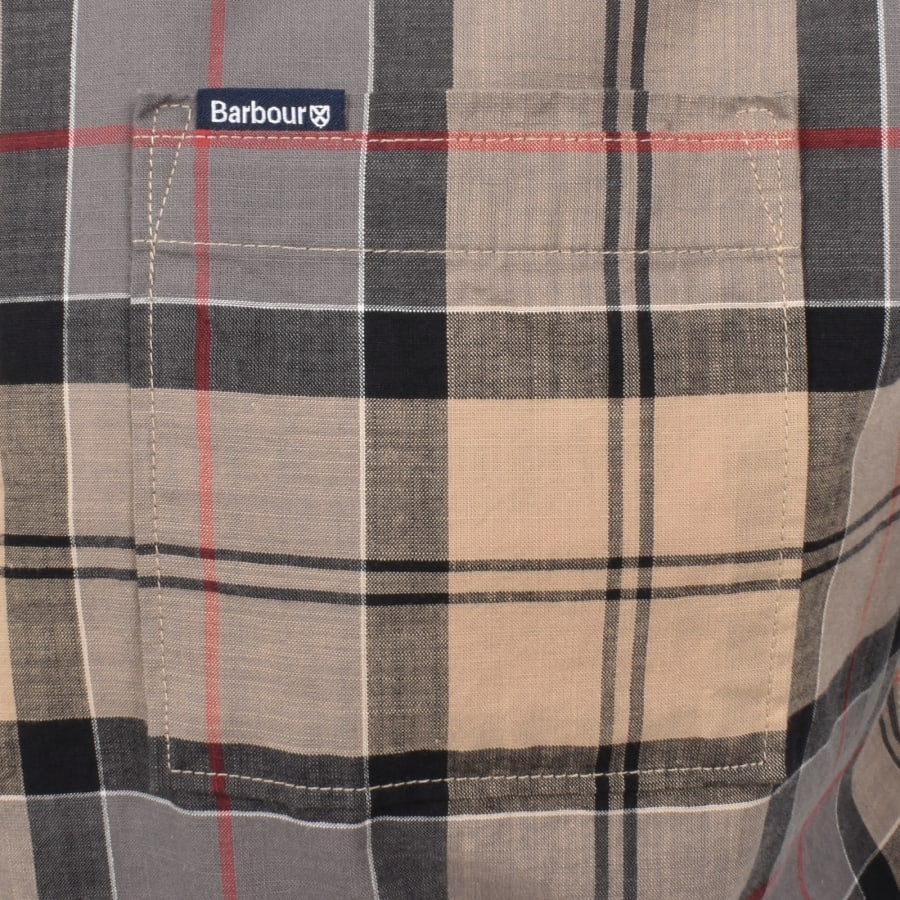 Image number 3 for Barbour Gordon Short Sleeved Shirt Beige