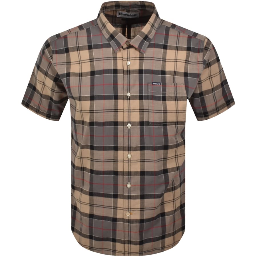 Image number 1 for Barbour Gordon Short Sleeved Shirt Beige