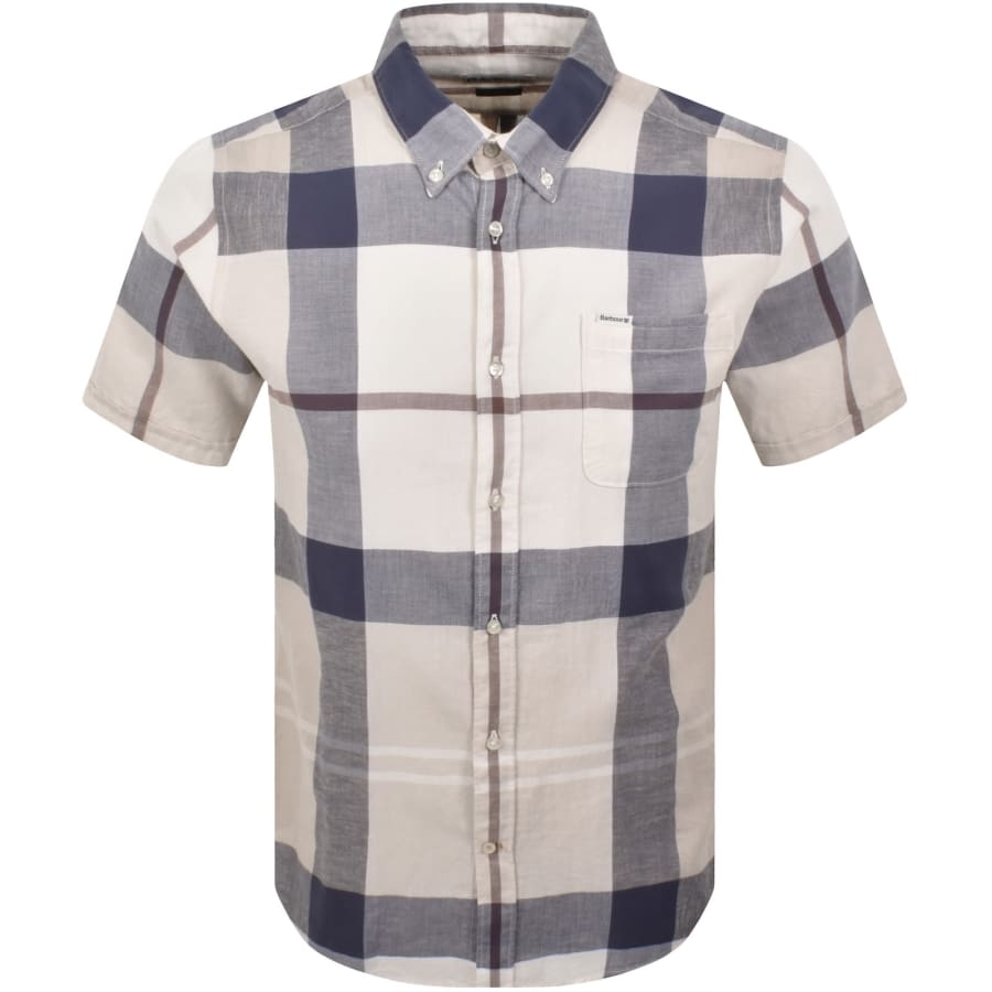 Image number 1 for Barbour Douglas Short Sleeved Shirt Cream