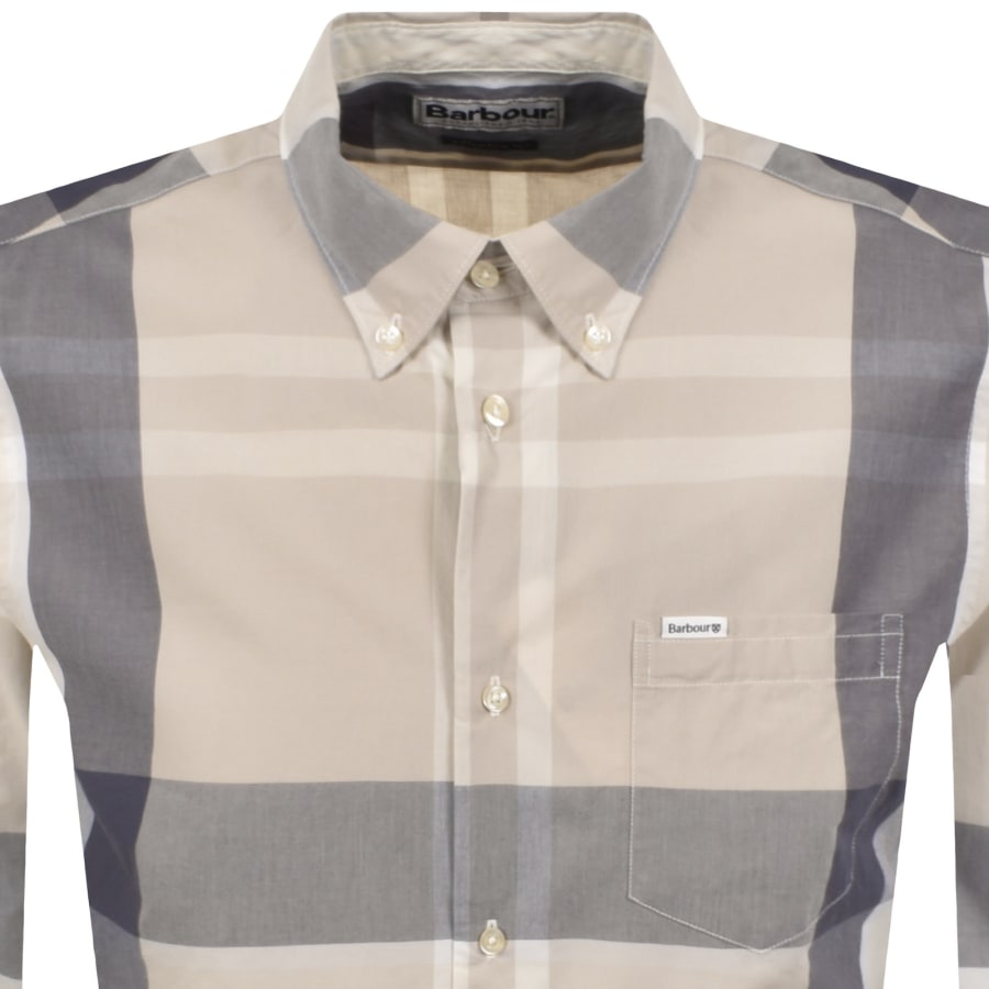 Image number 2 for Barbour Harris Check Long Sleeved Shirt Beige