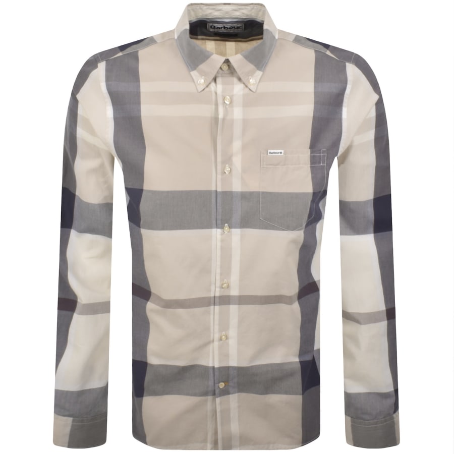 Image number 1 for Barbour Harris Check Long Sleeved Shirt Beige
