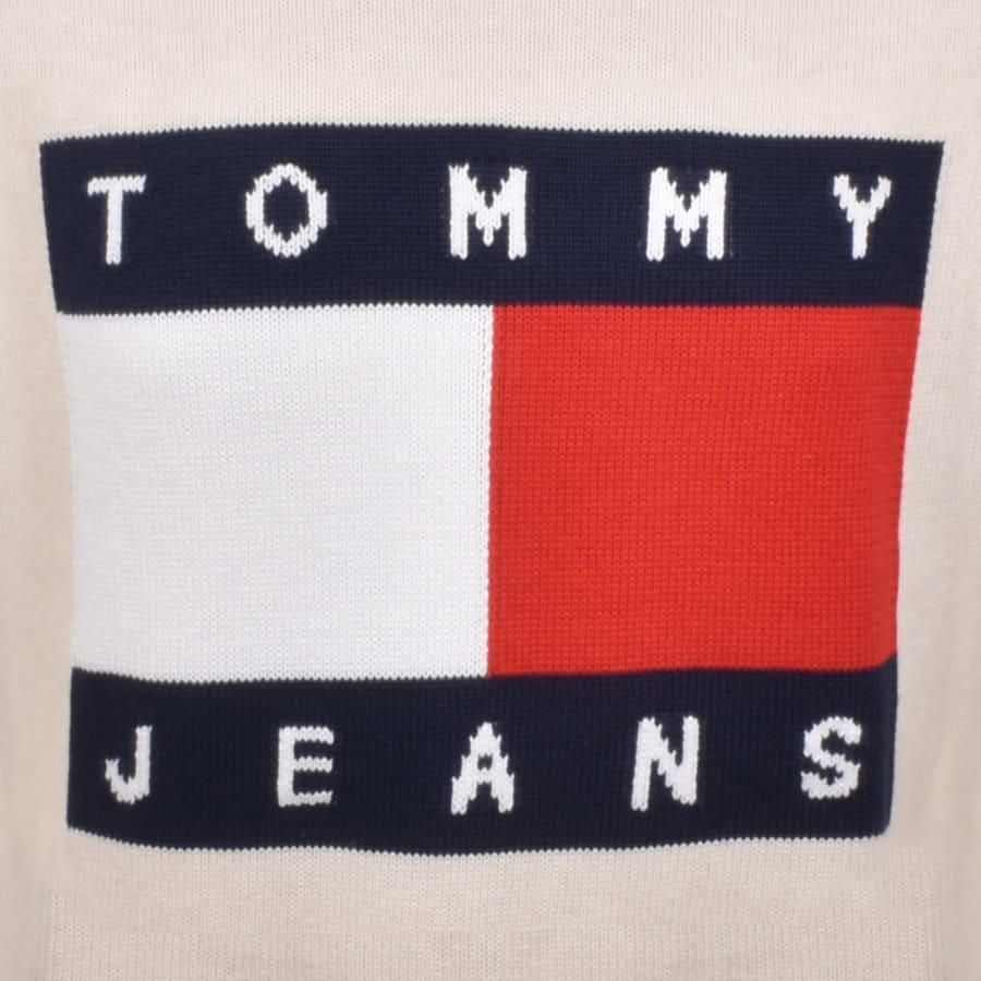 Image number 3 for Tommy Jeans Knit Jumper Cream