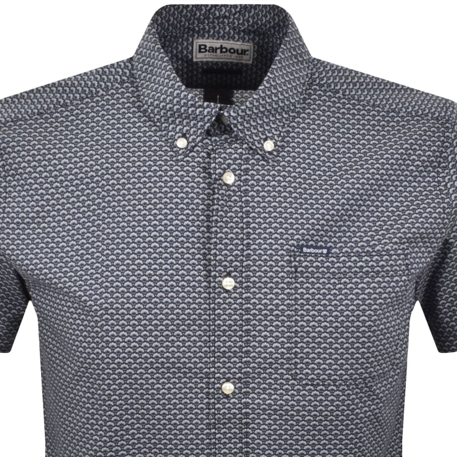 Image number 2 for Barbour Shell Short Sleeve Tailored Shirt Navy