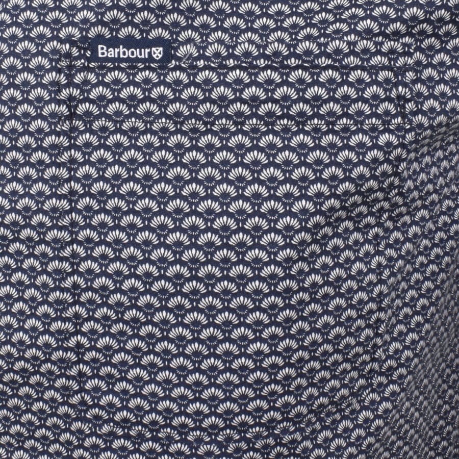 Image number 3 for Barbour Shell Short Sleeve Tailored Shirt Navy