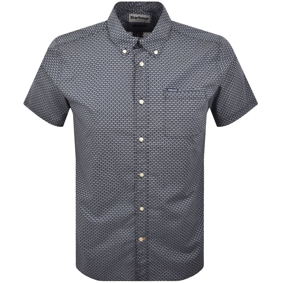 Image number 1 for Barbour Shell Short Sleeve Tailored Shirt Navy