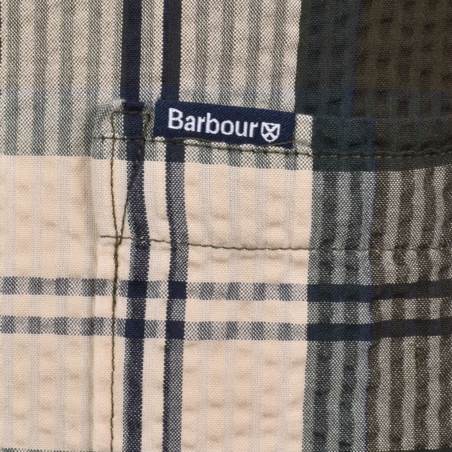 Image number 4 for Barbour Clyde Seersucker Tartan Shirt Green