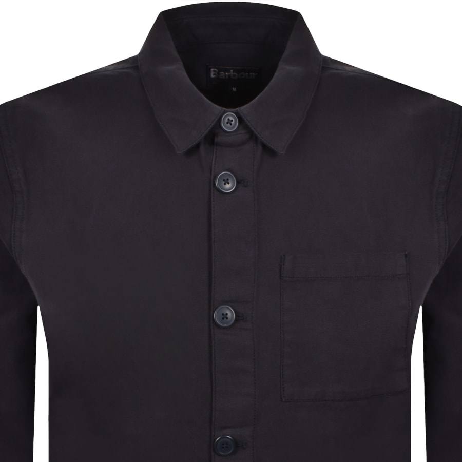 Image number 2 for Barbour Washed Overshirt Navy