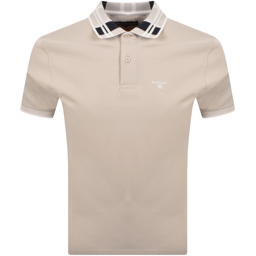 Image number 1 for Barbour Callington Tailored Fit Polo T Shirt Beige