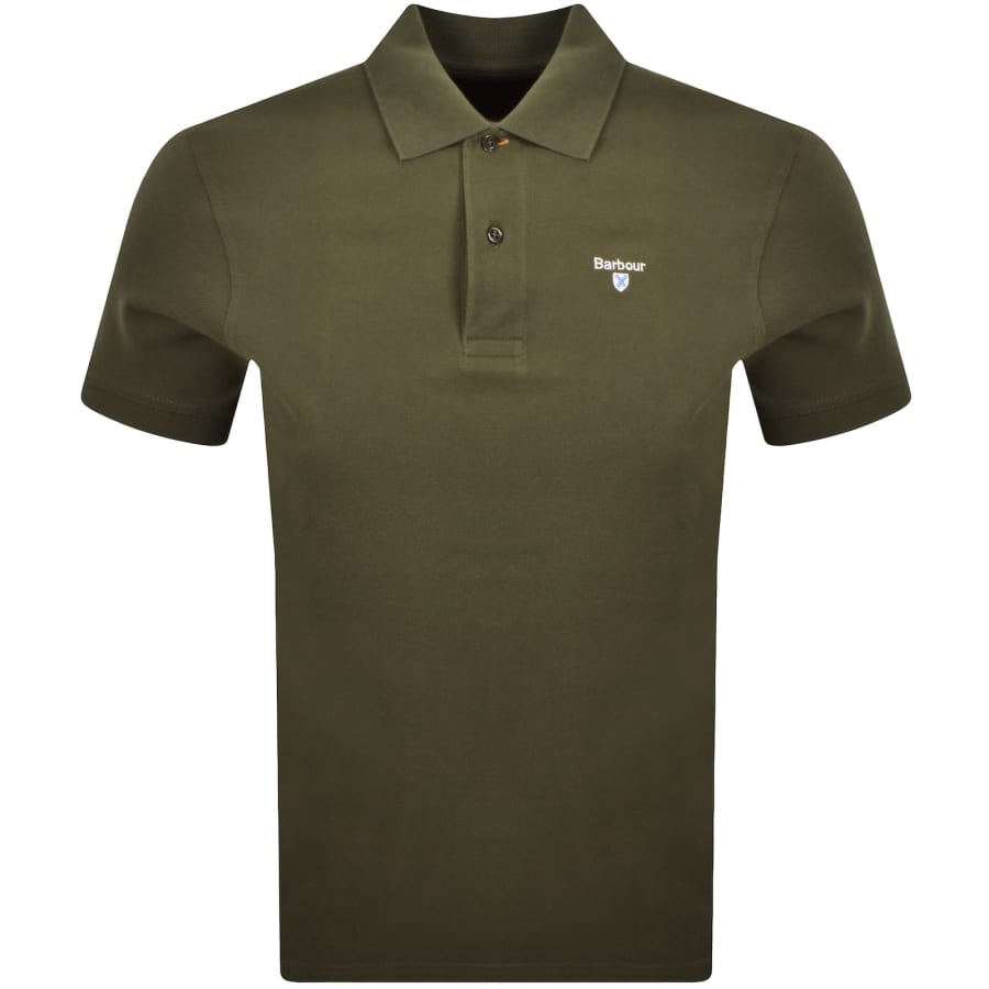 Image number 1 for Barbour Original Sports Polo T Shirt Uniform Green