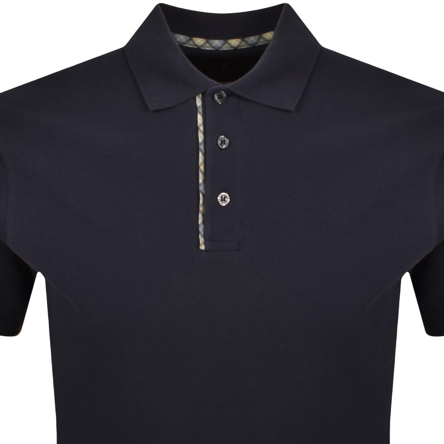 Image number 2 for Barbour Reston Tartan Trim Polo Navy