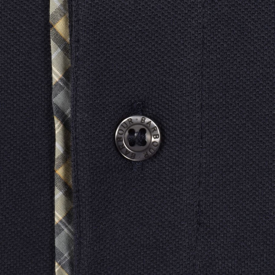 Image number 3 for Barbour Reston Tartan Trim Polo Navy