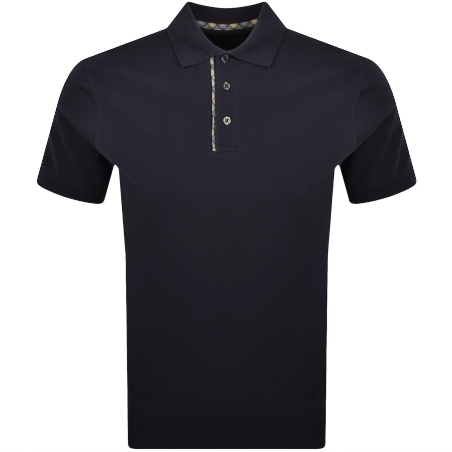 Image number 1 for Barbour Reston Tartan Trim Polo Navy