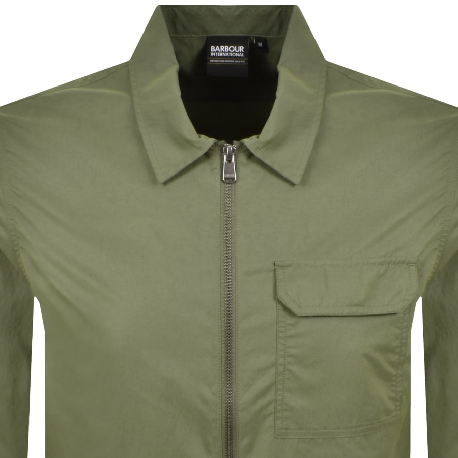 Image number 2 for Barbour International Warren Overshirt Green