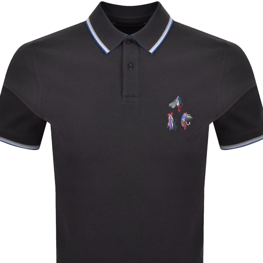 Image number 2 for Barbour X Paul Smith Lure Polo T Shirt Navy