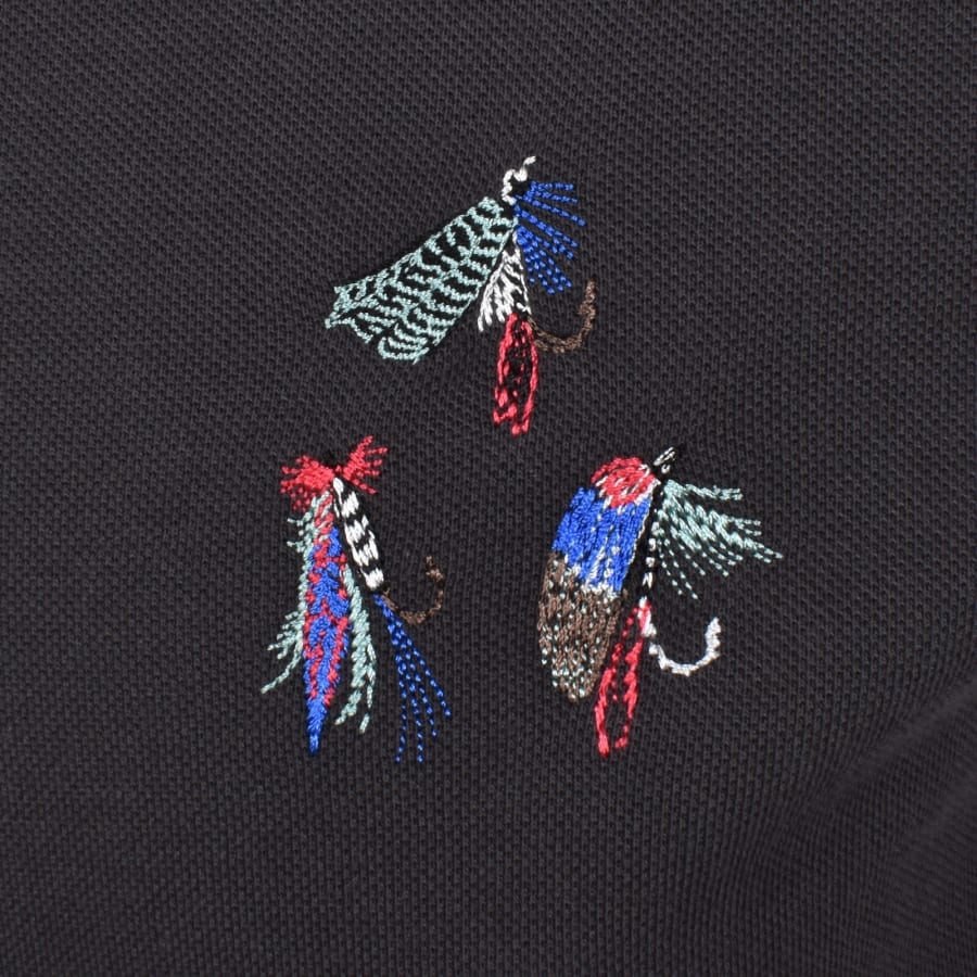 Image number 3 for Barbour X Paul Smith Lure Polo T Shirt Navy