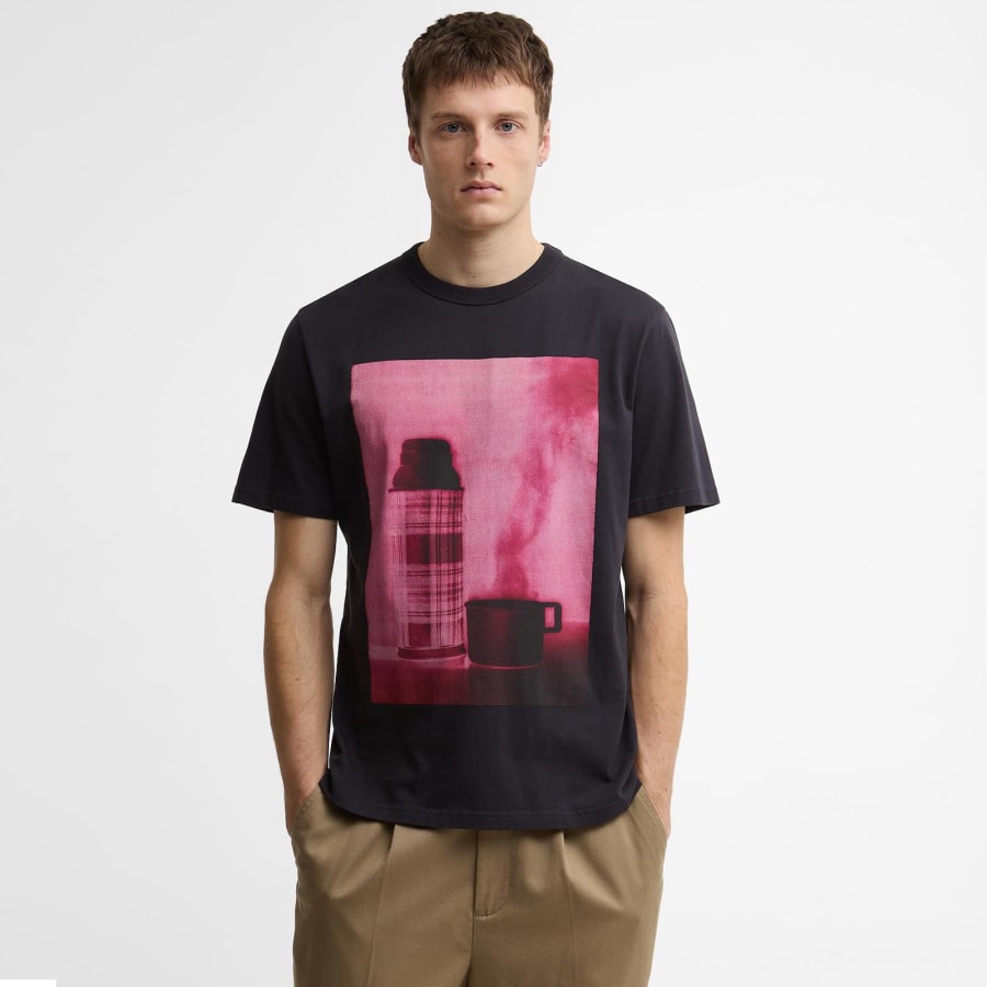 Image number 3 for Barbour X Paul Smith Flask T Shirt Dark Navy