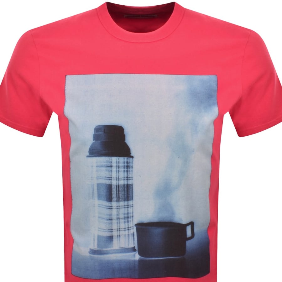 Image number 2 for Barbour X Paul Smith Flask T Shirt Dark Red