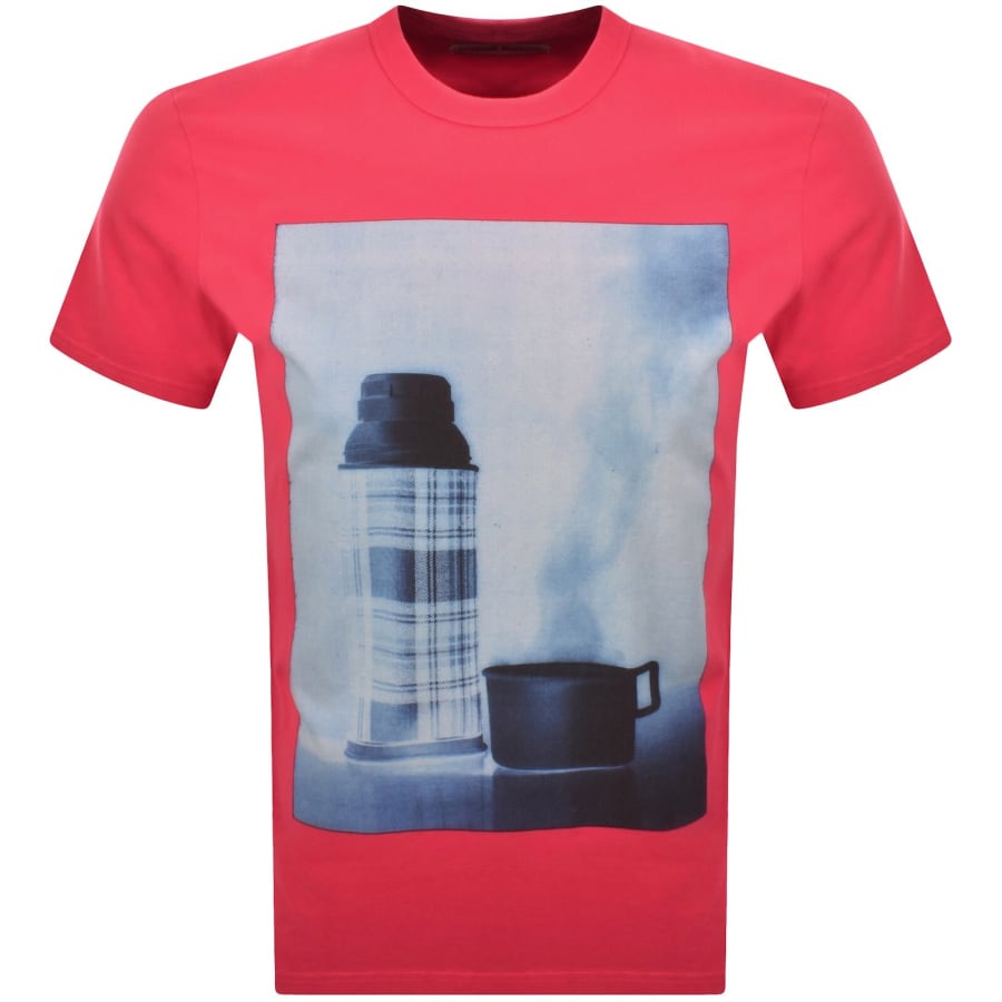Image number 1 for Barbour X Paul Smith Flask T Shirt Dark Red