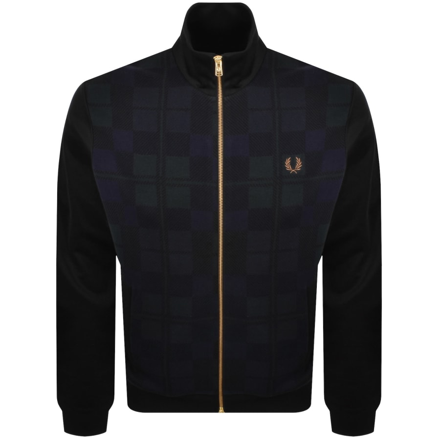 Image number 1 for Fred Perry Knitted Front Track Jacket Black
