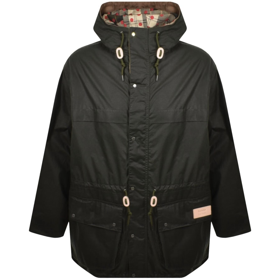Image number 1 for Barbour X Paul Smith Durham Wax Jacket Green
