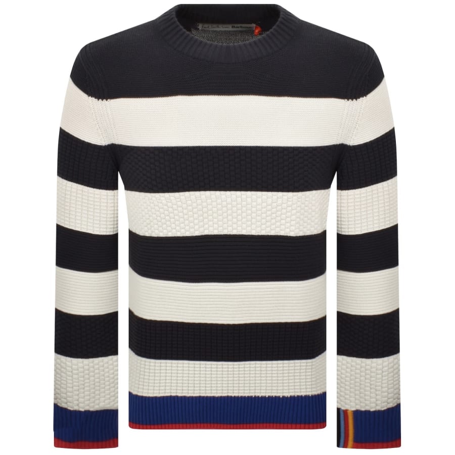 Image number 1 for Barbour X Paul Smith Southwold Knit Jumper Blue