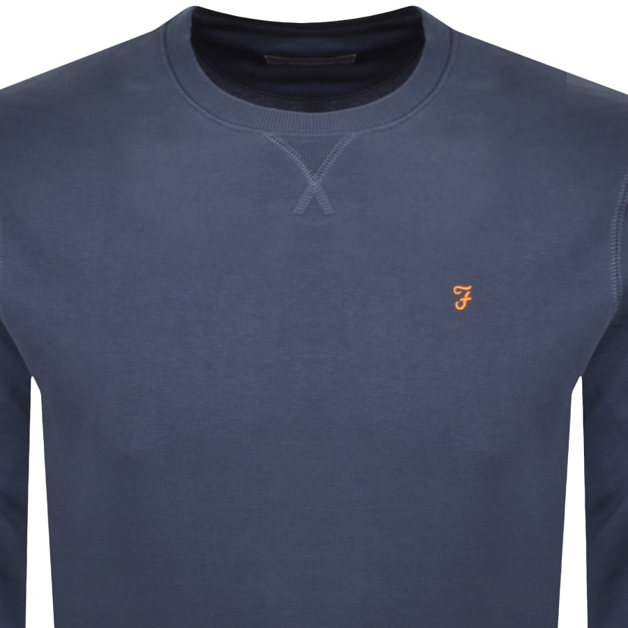 Image number 2 for Farah Tim New Crew Neck Sweatshirt Blue