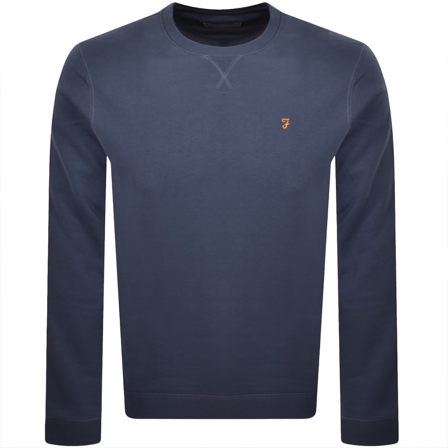 Image number 1 for Farah Tim New Crew Neck Sweatshirt Blue