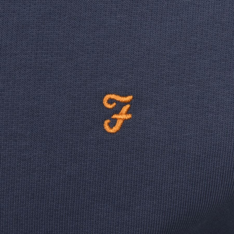 Image number 3 for Farah Jim Quarter Zip Sweatshirt Blue