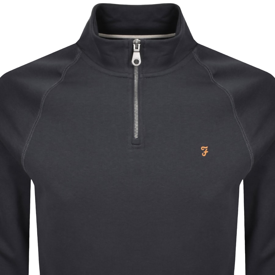 Image number 2 for Farah Jim Quarter Zip Sweatshirt Grey