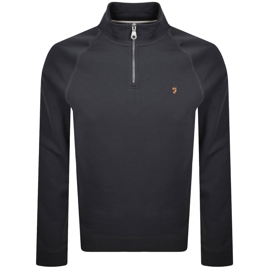 Image number 1 for Farah Jim Quarter Zip Sweatshirt Grey