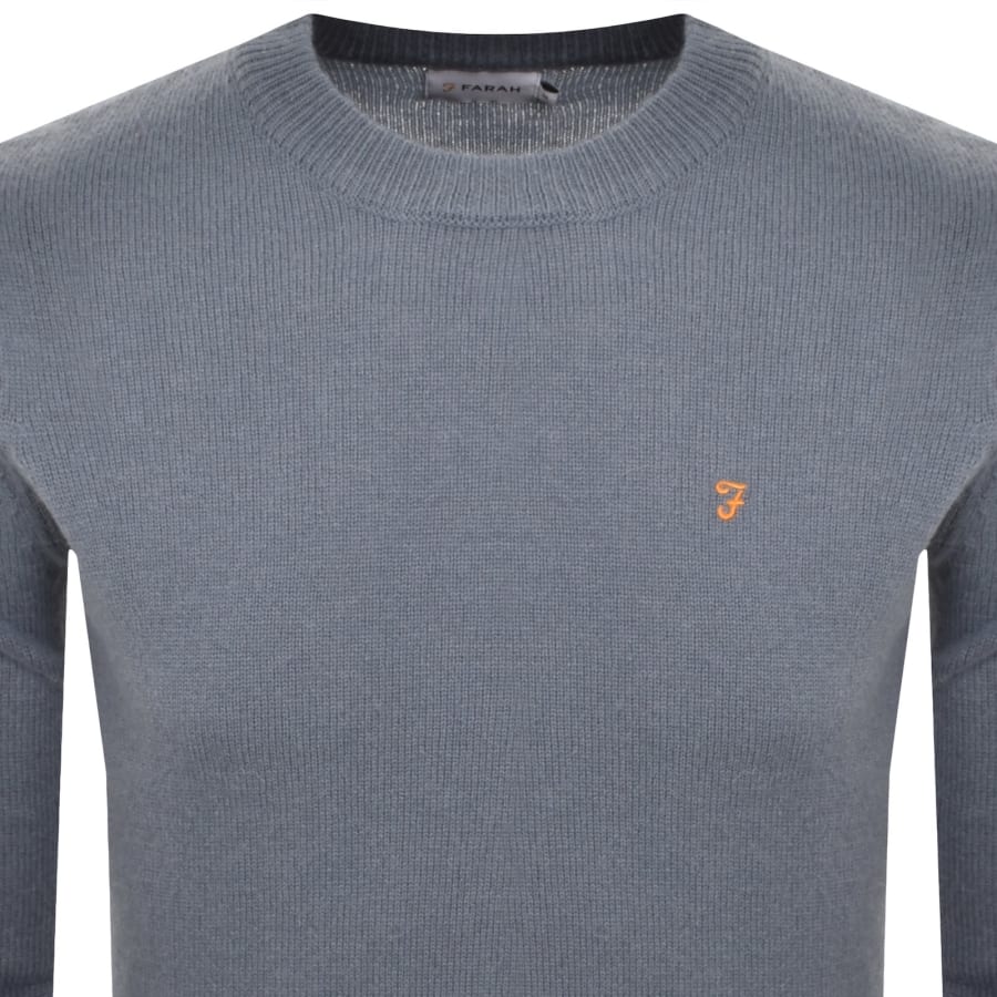 Image number 2 for Farah Maidstone Knit Jumper Blue