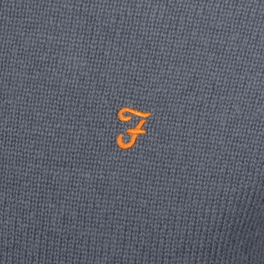Image number 3 for Farah Maidstone Knit Jumper Blue