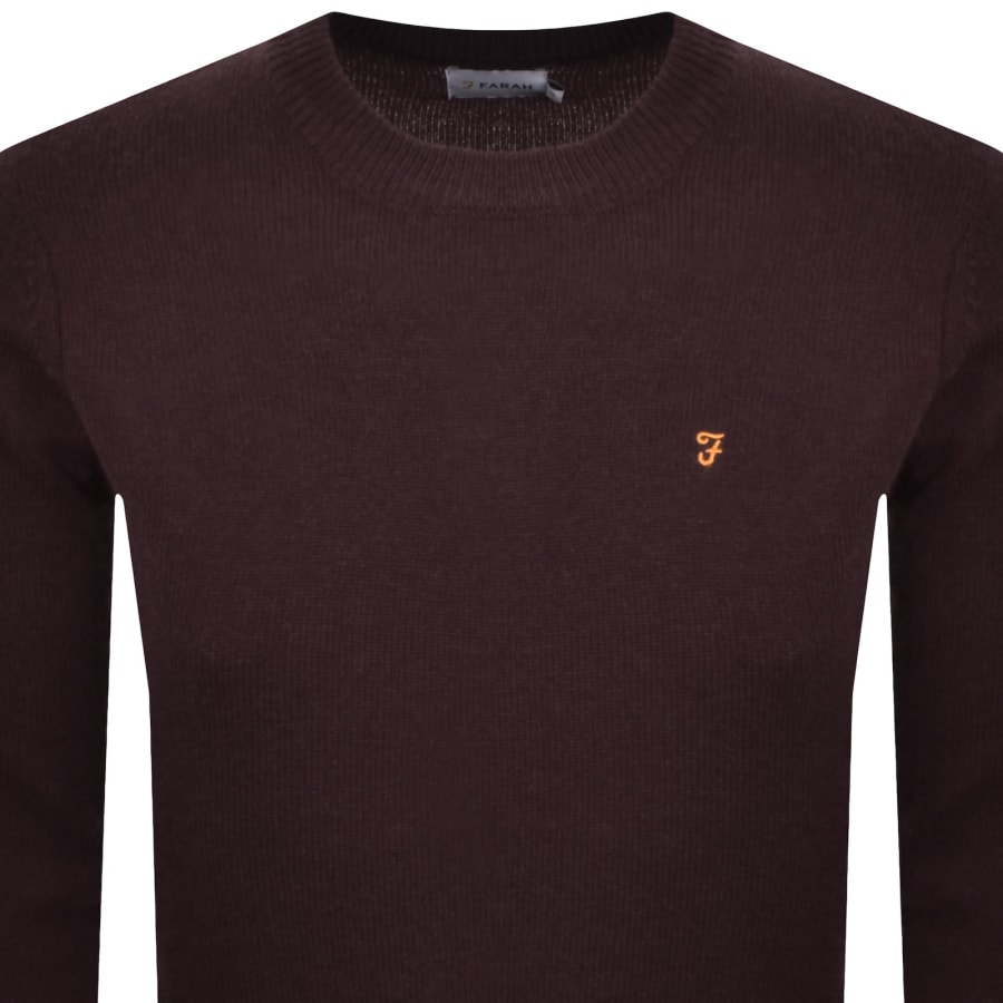 Image number 2 for Farah Maidstone Knit Jumper Purple